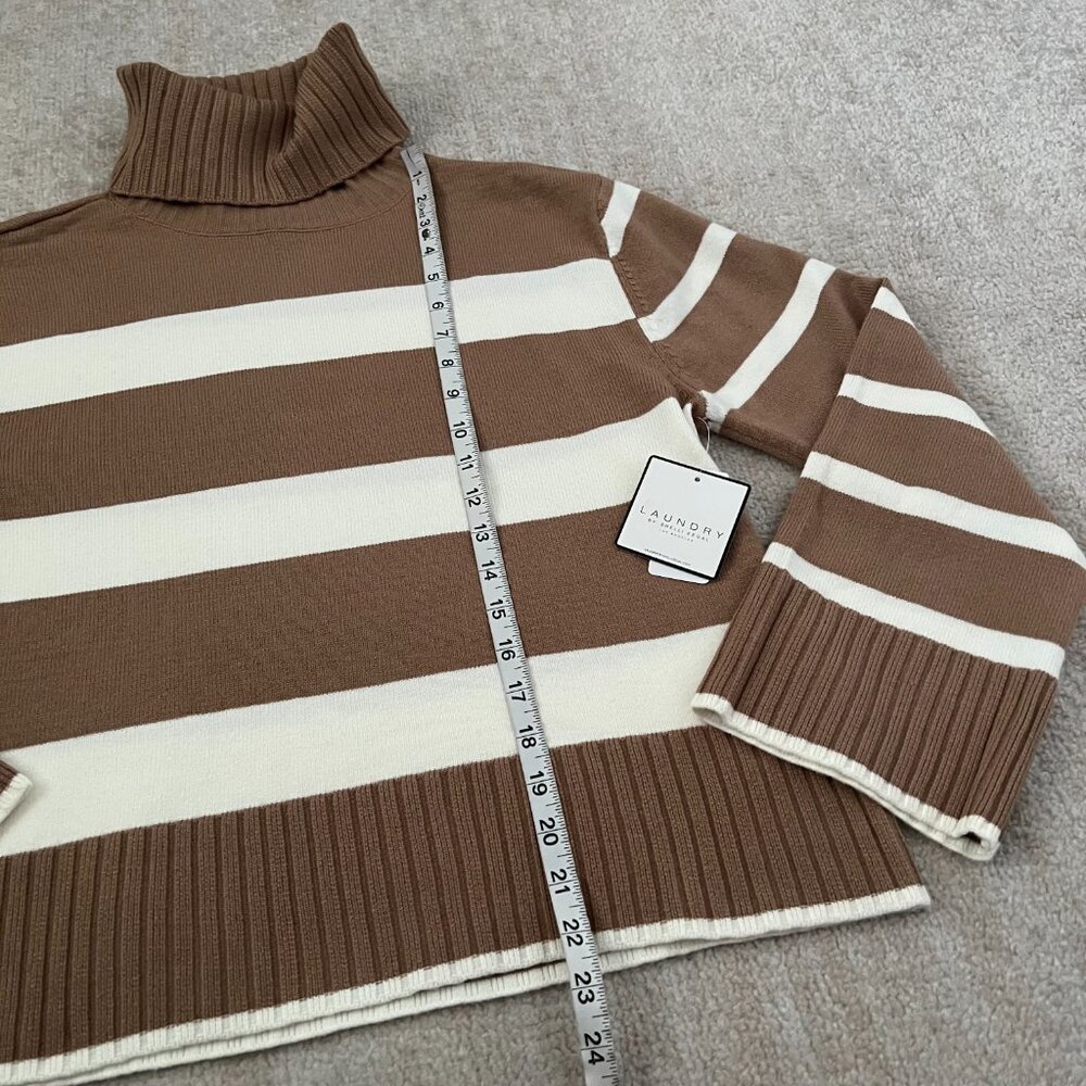 NWT Laundry by Shelli Segal Chunky Stripe Turtleneck Knit Sweater XS - Picture 5 of 9